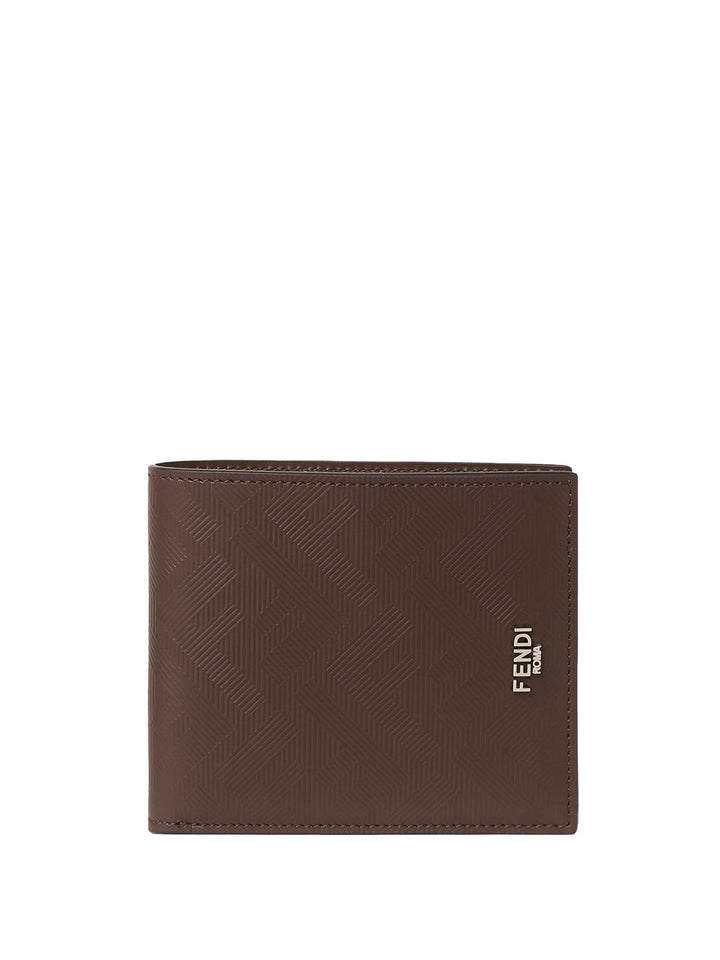 FENDI Leather Bi-Fold Mini Wallet