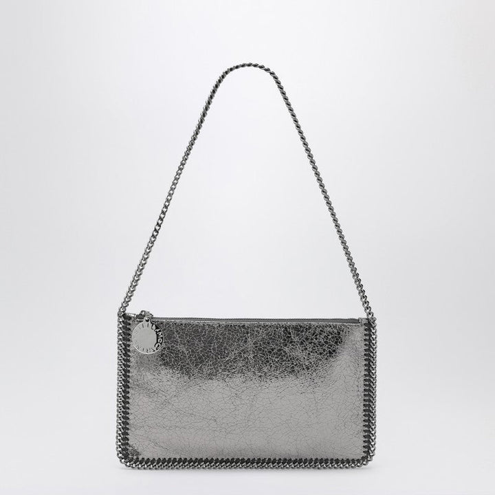 Stella Mccartney Falabella Grey Metallic Clutch Shoulder Bag Women
