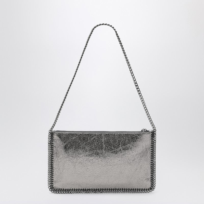 Stella Mccartney Falabella Grey Metallic Clutch Shoulder Bag Women