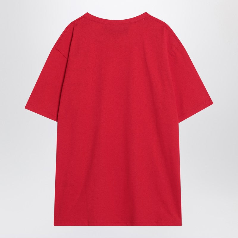 Valentino Red T-Shirt With Le Chat De La Maison Print Men
