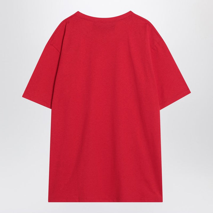 Valentino Red T-Shirt With Le Chat De La Maison Print Men