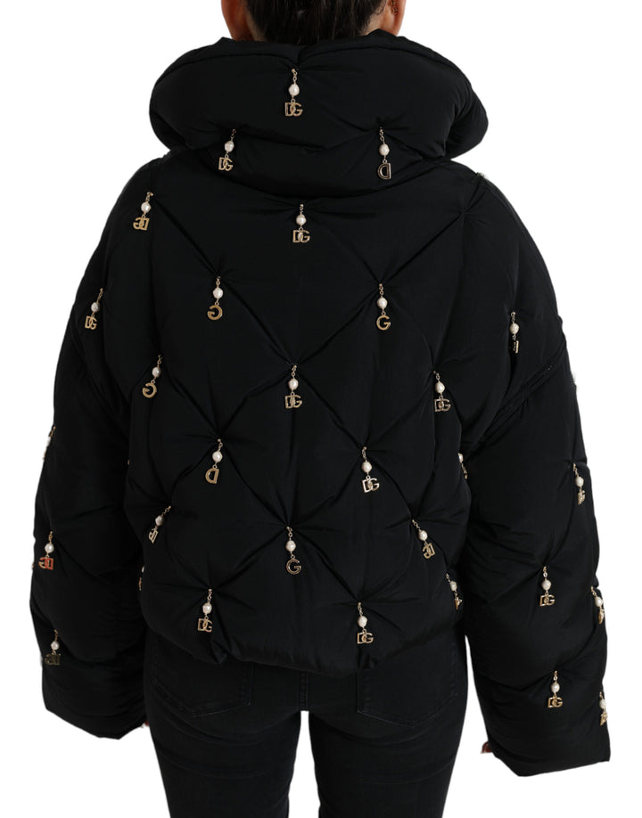 DOLCE & GABBANA Elegant Quilted Jacket with Pearl Embellishment