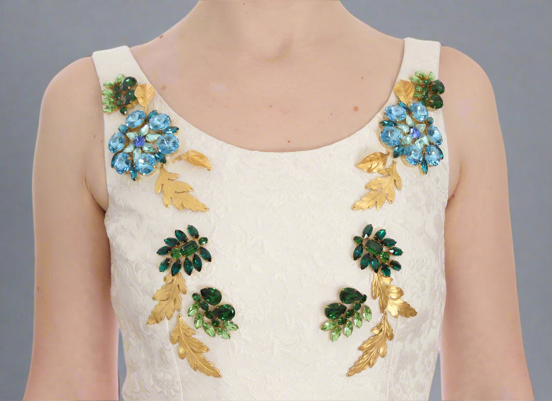 DOLCE & GABBANA Elegant Floral Brocade Sheath Dress