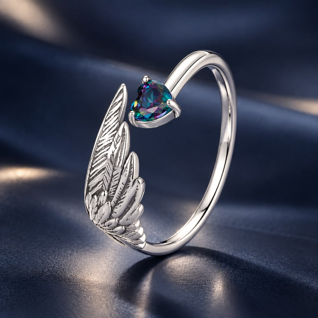 925 Sterling Silver Transparent Glass Ring for Women