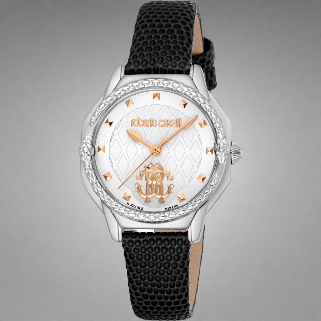 Roberto Cavalli By Franck Muller women's white dial logo Watches