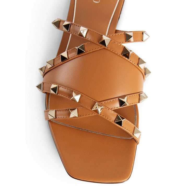 Valentino Garavani Rockstud Leather Flat Sandals Women
