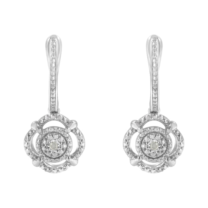 .925 Sterling Silver Miracle-Set Diamond Accent Drop and Dangle Earrings (I-J Color, I3 Clarity)