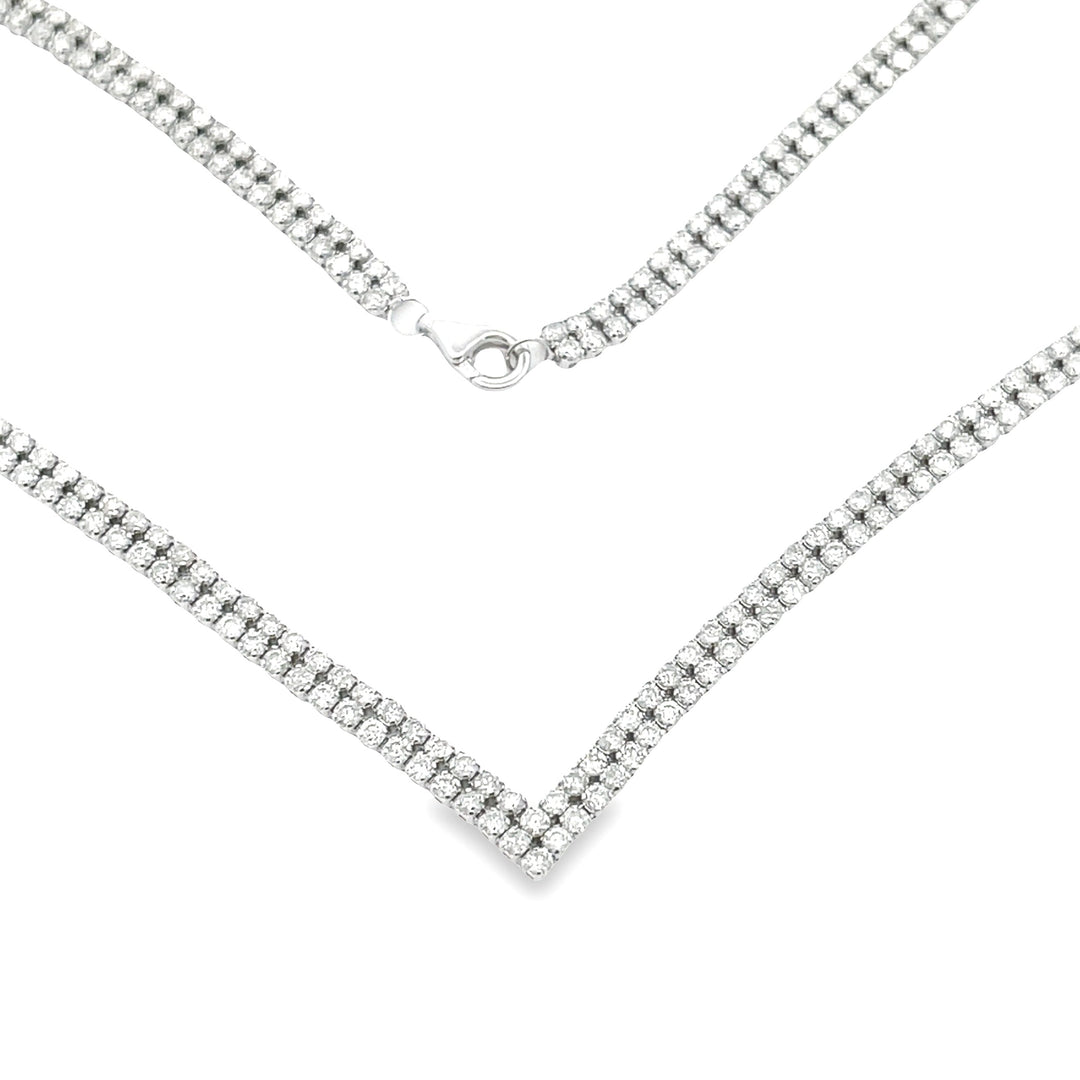 7.00ct Diamond Tennis Necklace 14KT White Gold