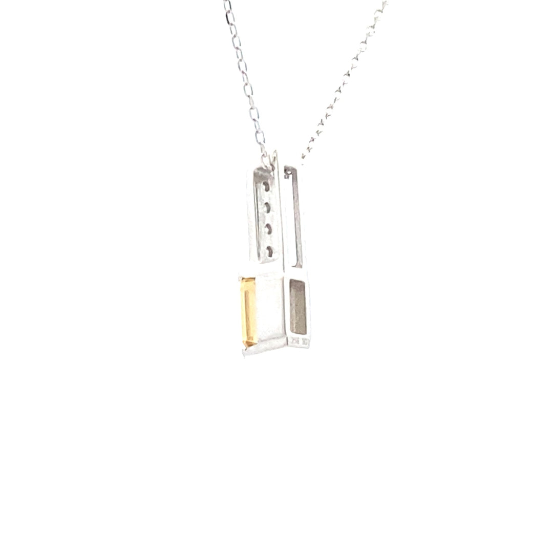 .06ct Citrine Diamond Fashion Pendants 10KT White Gold