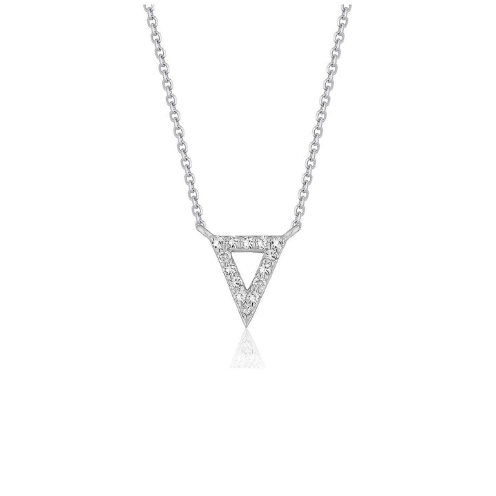 Diamond Inverted Triangle Pendant in 14k White Gold