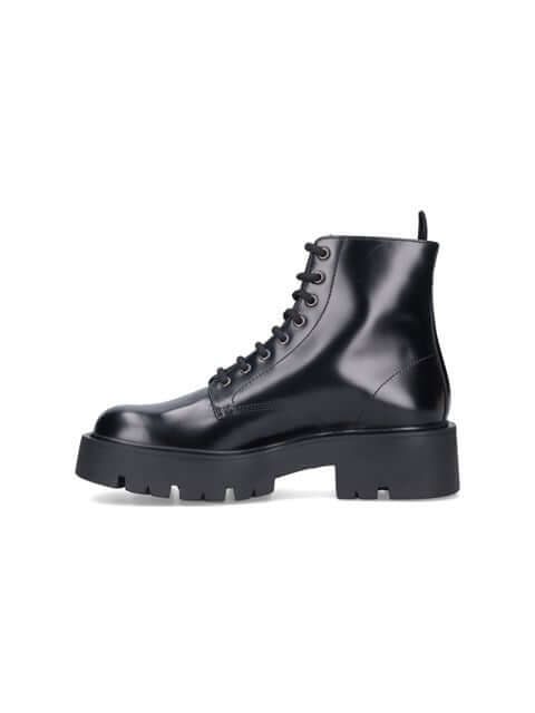 Prada Men Brushed Leather Ankle Boots