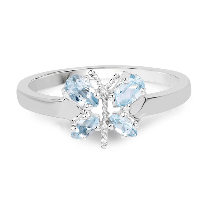 0.68 Carat Genuine Blue Topaz .925 Sterling Silver Ring