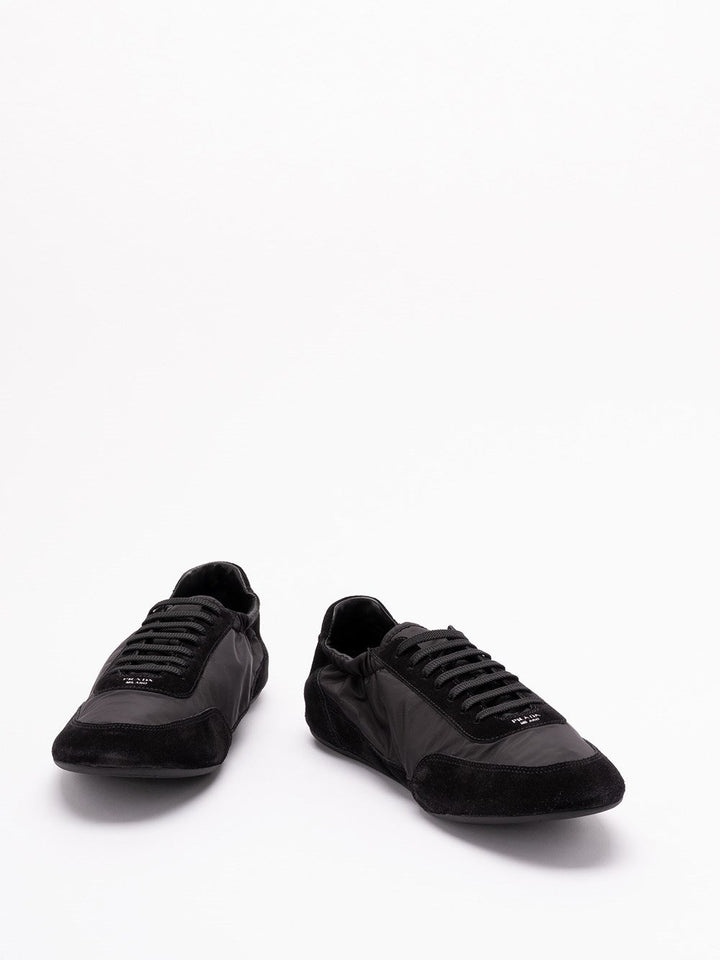 Prada Men `Collapse` Re-Nylon And Suede Sneakers