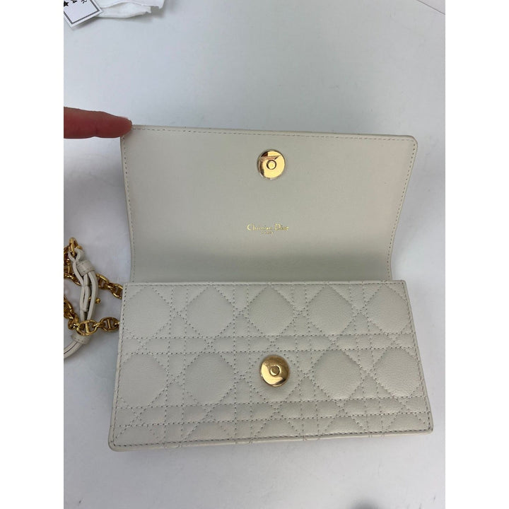 Christian Dior Caro Cannage white leather belt bag clutch – STORE 7994