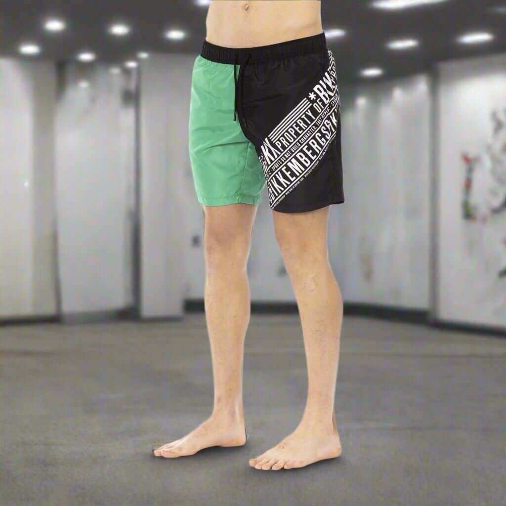 Men’s Bikkembergs beachwear and swimwear collection at STORE 7994 featuring modern swim trunks and sporty beach styles for summer.