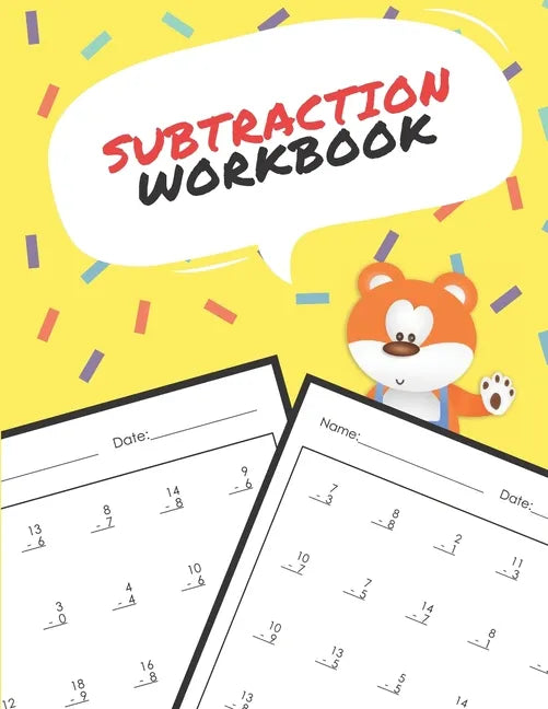 Subtraction Workbook: One Page A Day Math Single and Double Digit Subtraction Problem Workbook for Prek to 1st Grade Students - Paperback