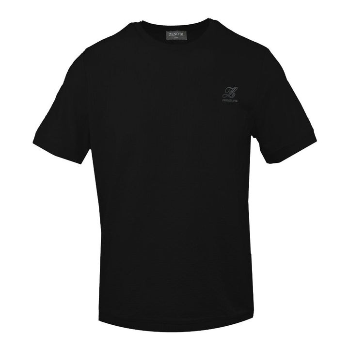 Zenobi men's black front logo T-shirts