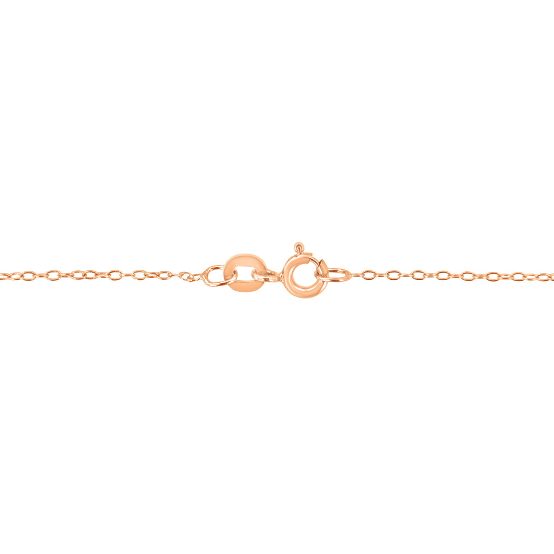AGS Certified 10K Rose Gold 1/5 Cttw Bezel Set Round Diamond Solitaire 16-18" Adjustable Pendant Necklace (H-I Color, VS1-VS2 Clarity)