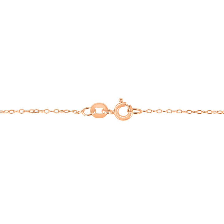 AGS Certified 10K Rose Gold 1/5 Cttw Bezel Set Round Diamond Solitaire 16-18" Adjustable Pendant Necklace (H-I Color, VS1-VS2 Clarity)