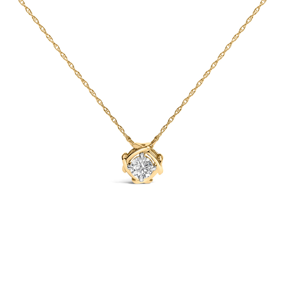 10K Yellow Gold Plated .925 Sterling Silver 1/2 Cttw Lab Grown Diamond Woven Necklace