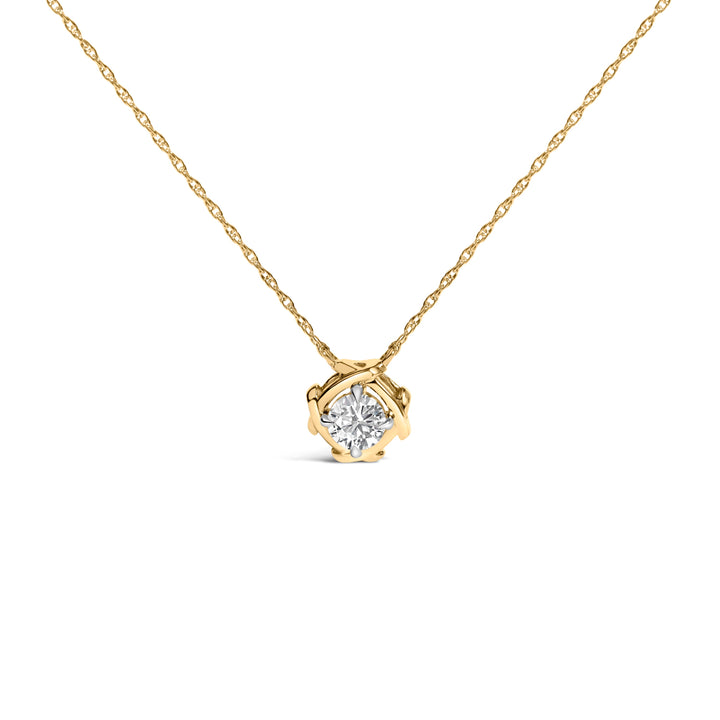 10K Yellow Gold Plated .925 Sterling Silver 1/2 Cttw Lab Grown Diamond Woven Necklace