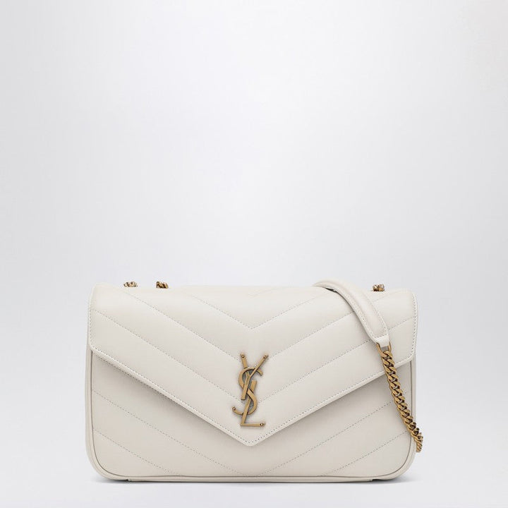 Saint Laurent Medium Loulou Cream Soft Leather Bag Women