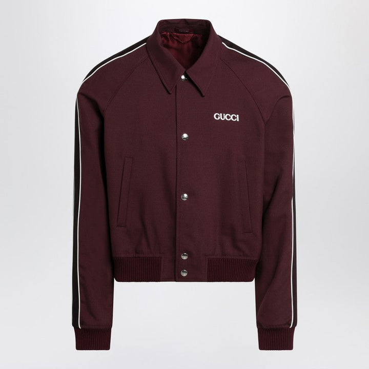 Gucci Bomber Bordeaux In Wool Blend Men