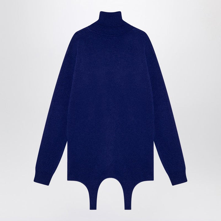 Saint Laurent Electric Blue Turtleneck With Garter Women