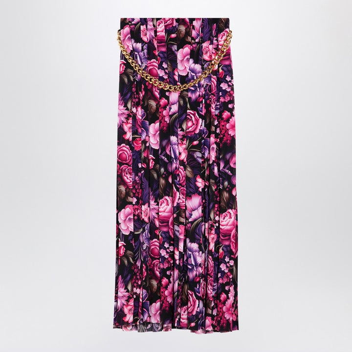 Balenciaga Long Pleated Floral Skirt Women