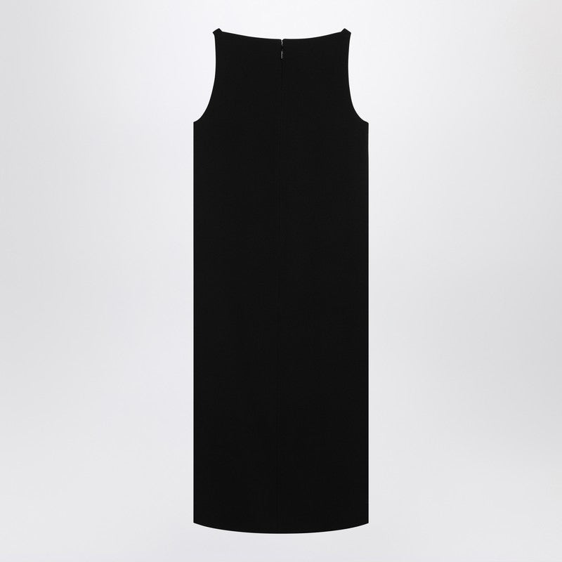Gucci Black Viscose Sablé Dress With Horsebit Women