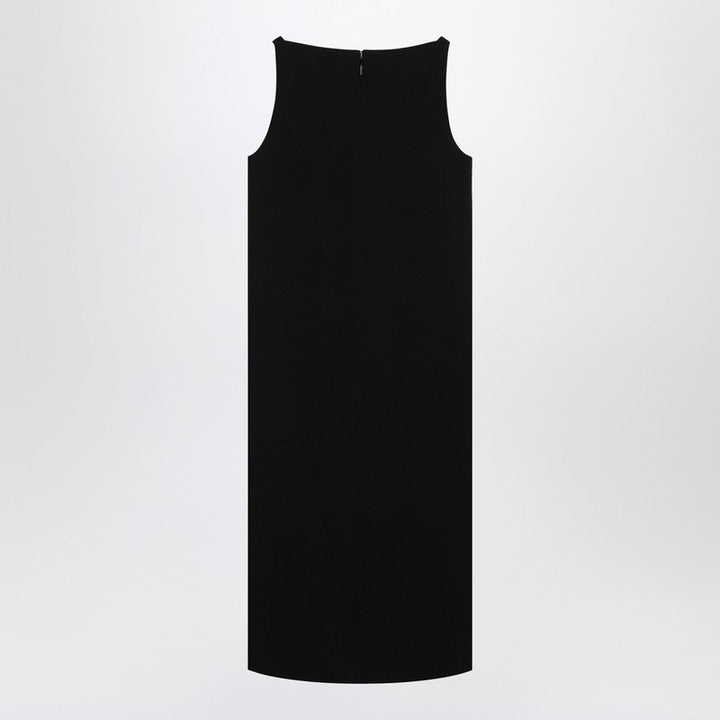 Gucci Black Viscose Sablé Dress With Horsebit Women