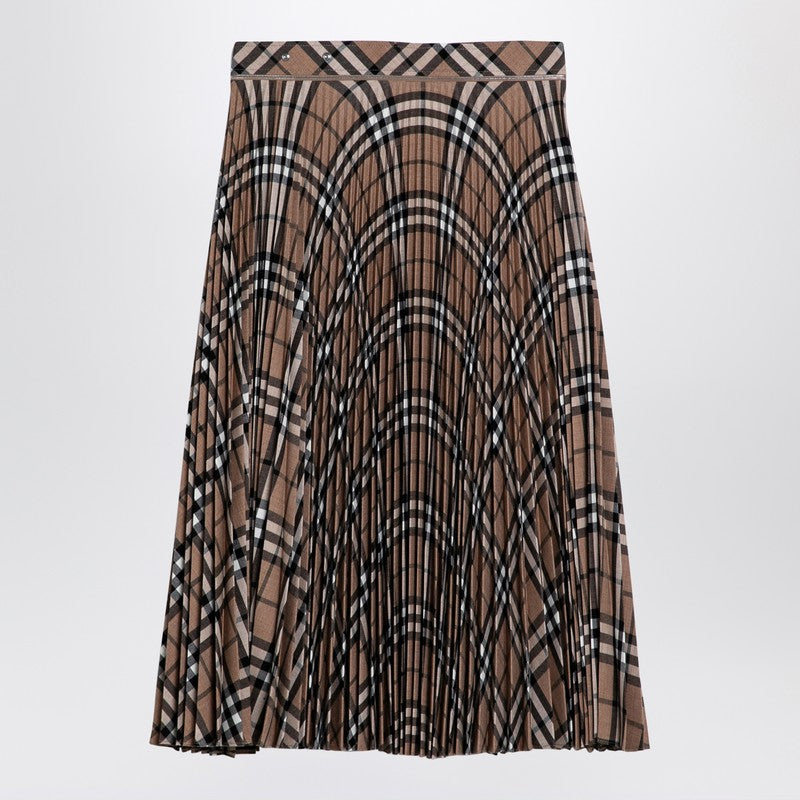 Burberry Check Pattern Pleated Skirt Women