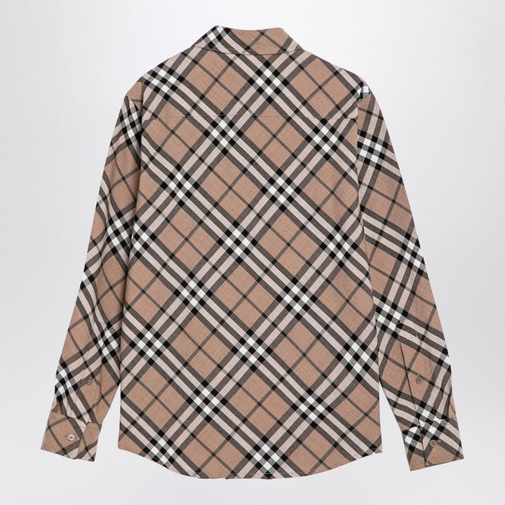 Burberry Check Pattern Wool Blend Shirt Women