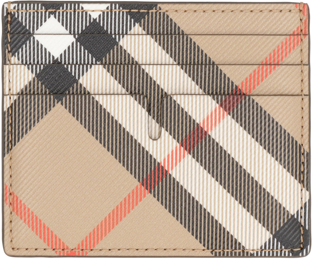 BURBERRY Checkered Design Mini Card Holder