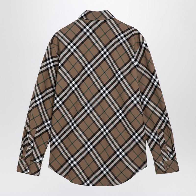 Burberry Beige Check Cotton Shirt Men