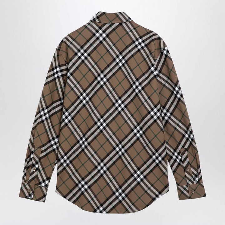 Burberry Beige Check Cotton Shirt Men