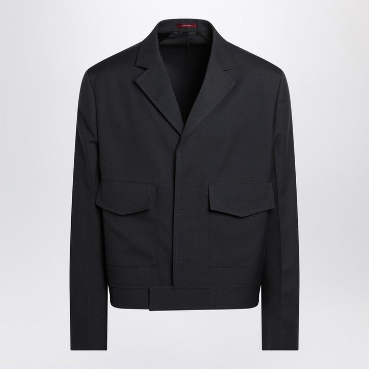 Gucci Dark Grey Jacket In Wool Gabardine Men