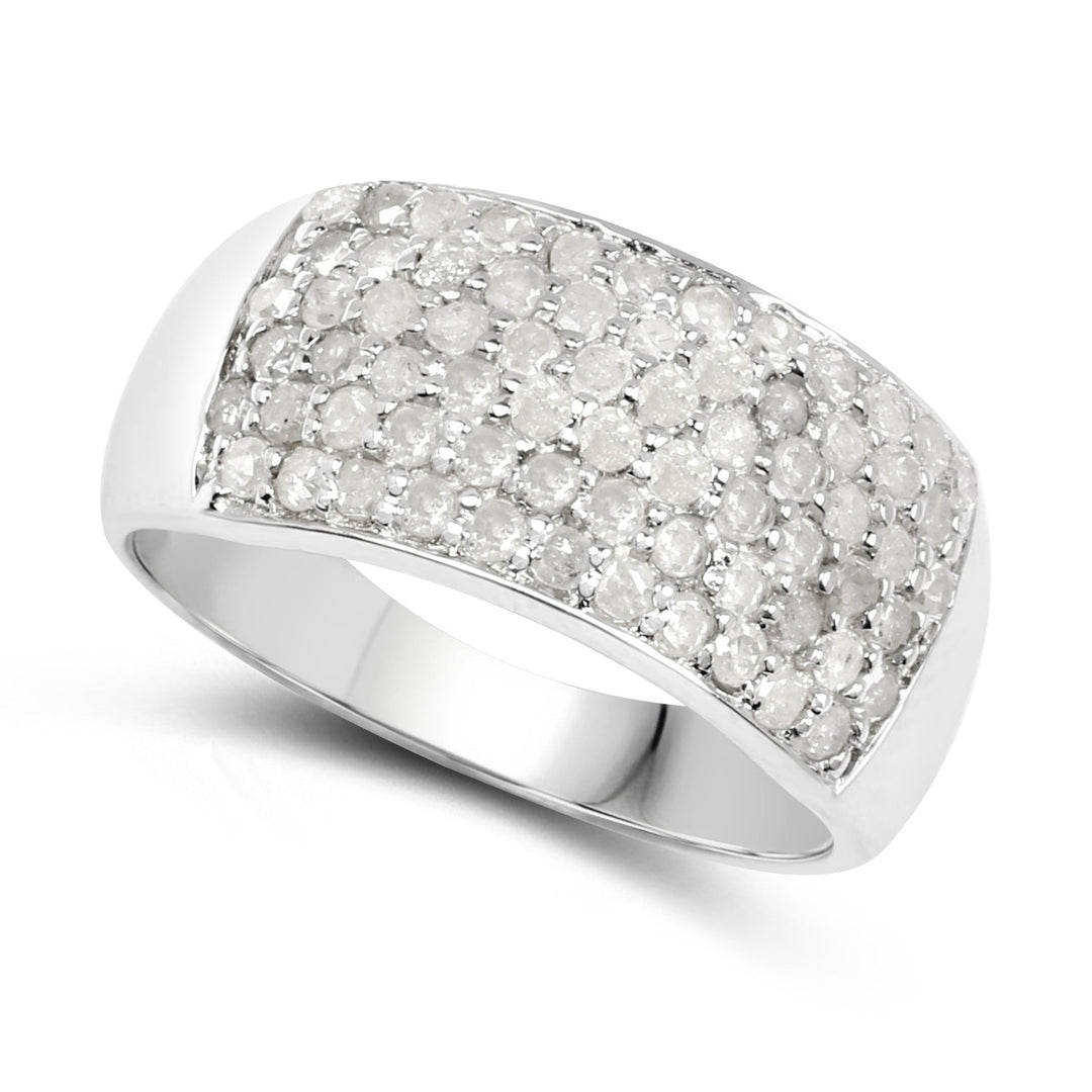 1.21 Carat Genuine White Diamond .925 Sterling Silver Ring