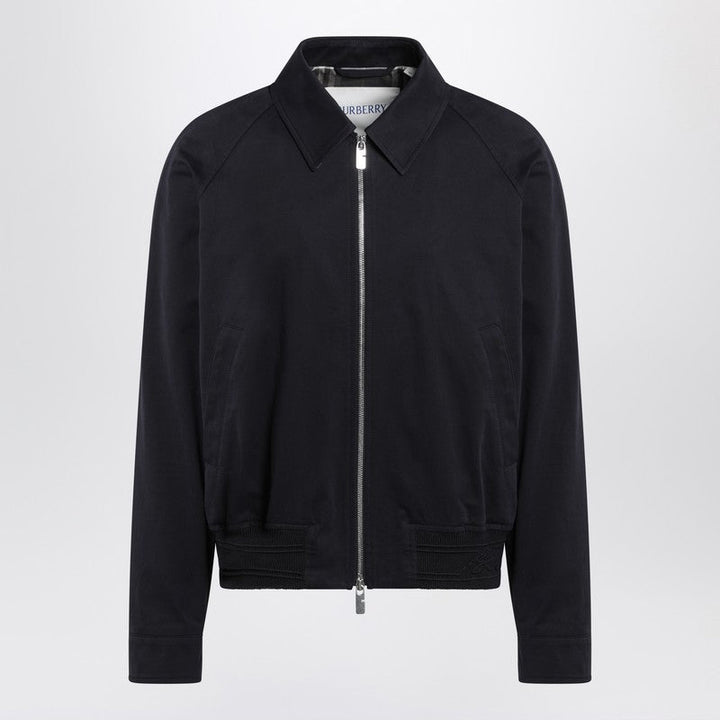 Burberry Harrington Jacket Navy Blue In Cotton Men