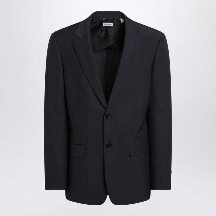 Burberry Navy Blue Wool Blend Jacket Men