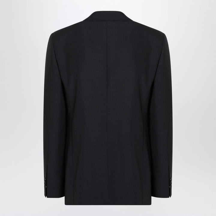 Burberry Navy Blue Wool Blend Jacket Men