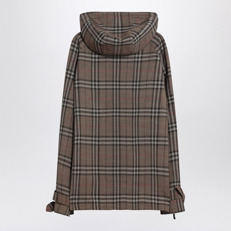 Burberry Half-Zip Jacket With Check Pattern In Silk Blend Men