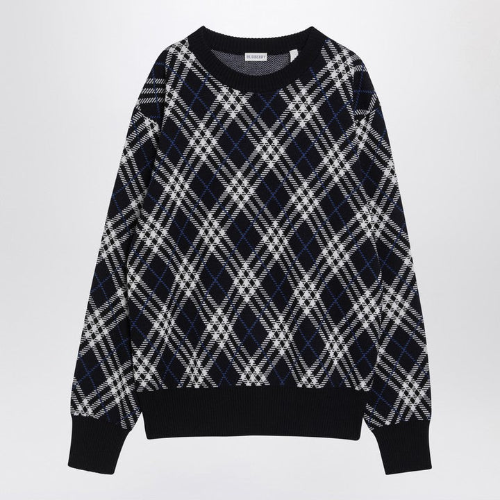 Burberry Check-Pattern Wool Blend Sweater Men
