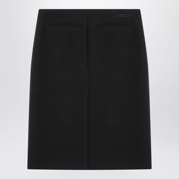 Gucci Black Wool Crêpe Skirt Women