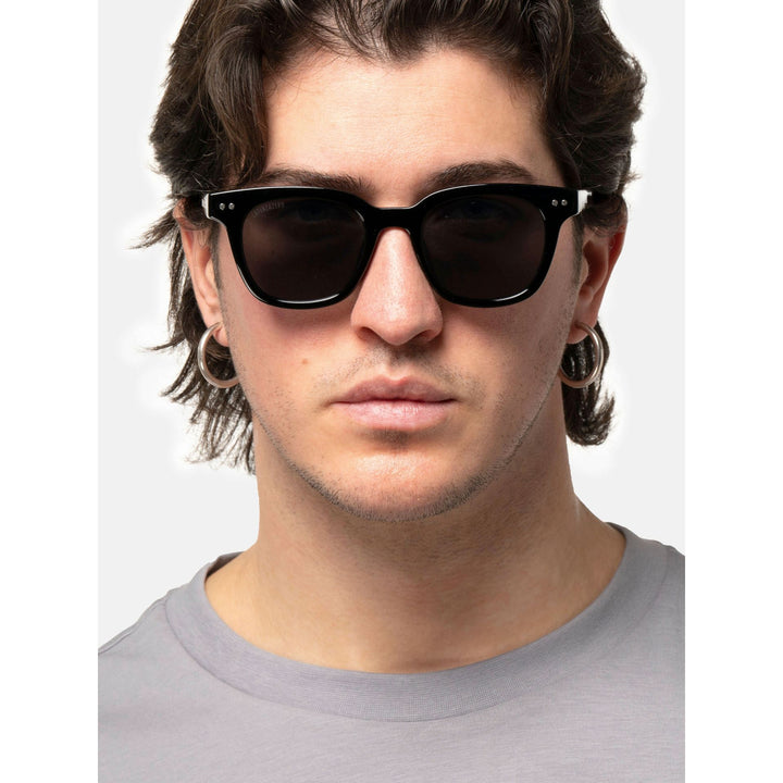 Black stylish Italian designed affordable sunglasses with UV protection.