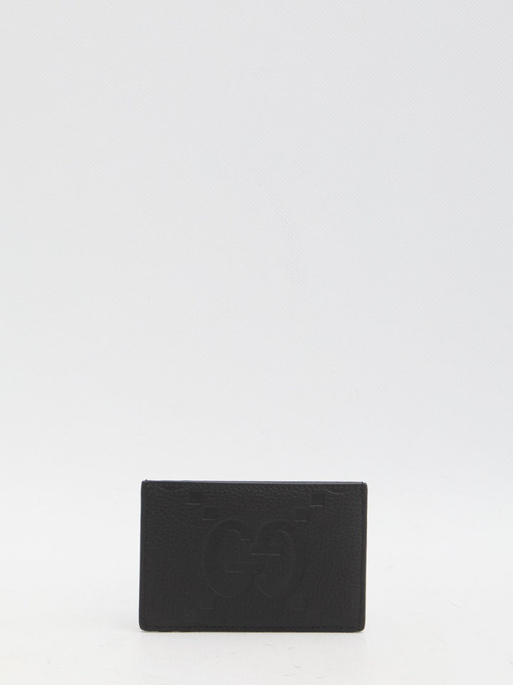 GUCCI Maxi GG Leather Card Holder - 12x8cm