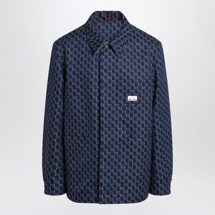 Gucci Blue/White Jacket With Gg Shadow Men