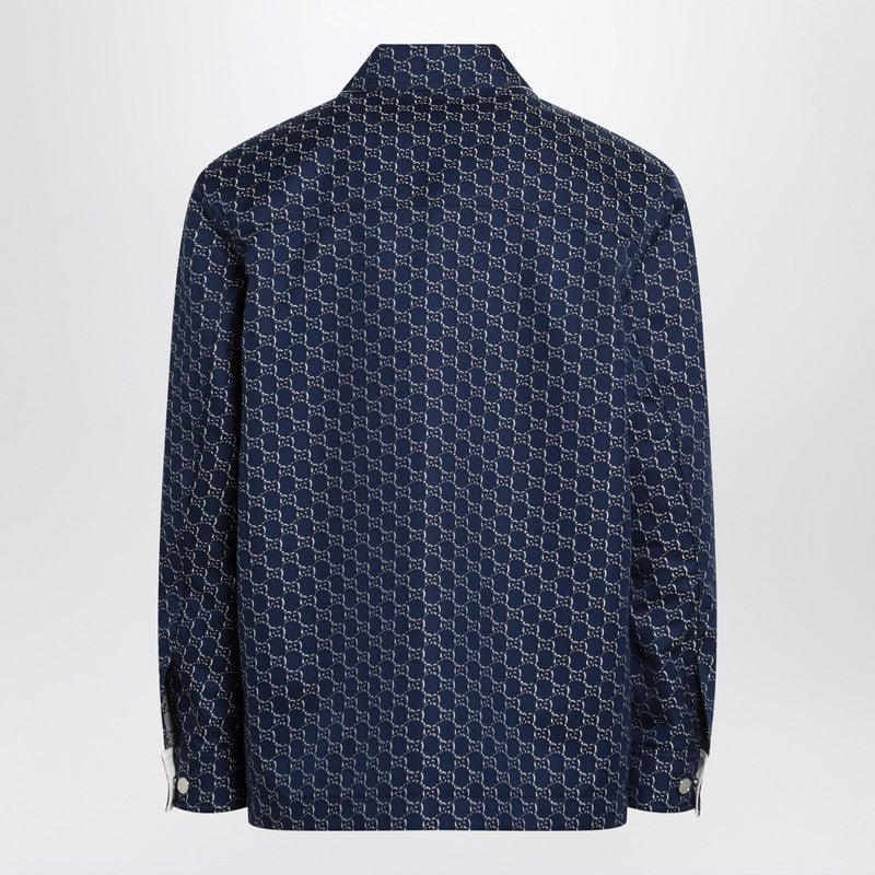 Gucci Blue/White Jacket With Gg Shadow Men