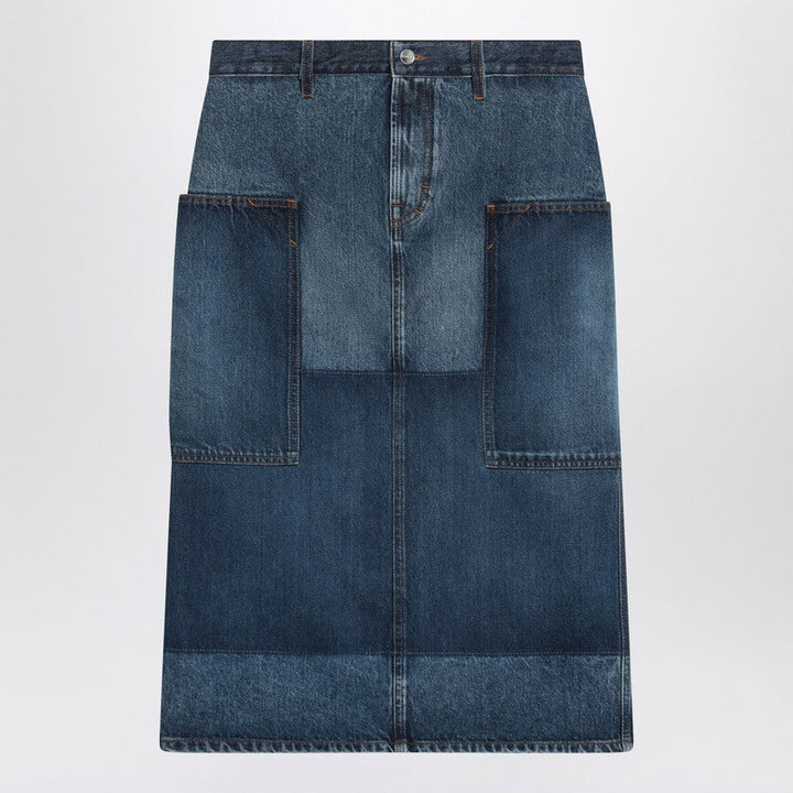 Gucci Patchwork Blue Skirt In Denim Women