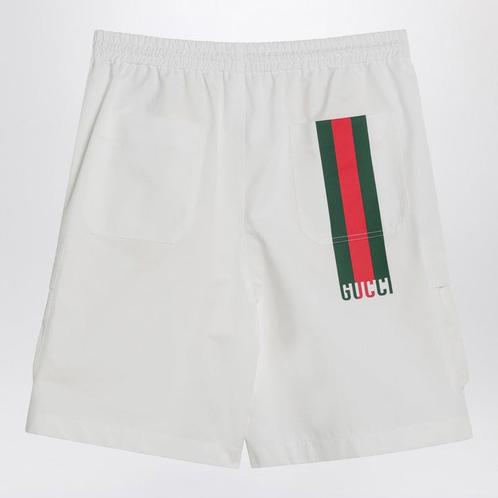 Gucci White Shorts In Cotton Poplin Men